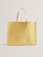 Ted Baker Yellow Allicon Croc Effect Detail Ew Icon Bag - Image 1 of 5