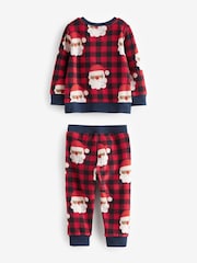 Red Check Santa Single Soft Touch Christmas Fleece Pyjamas with Elastane (9mths-16yrs) - Image 6 of 7