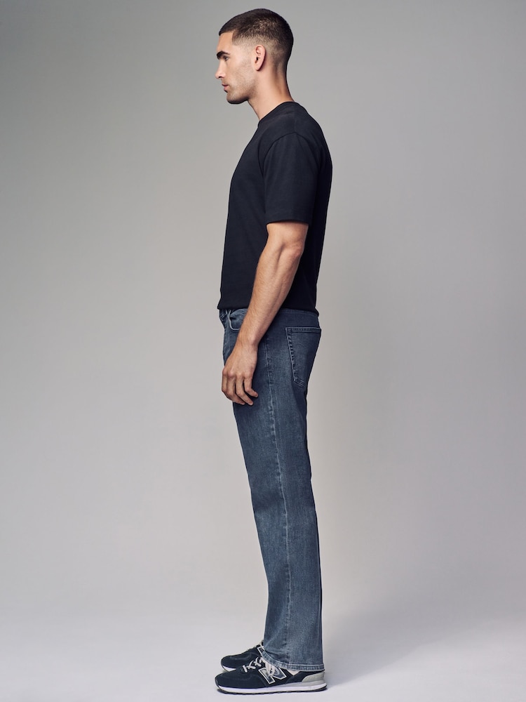 Grey Steel Straight Fit Classic Stretch Jeans - Image 4 of 10