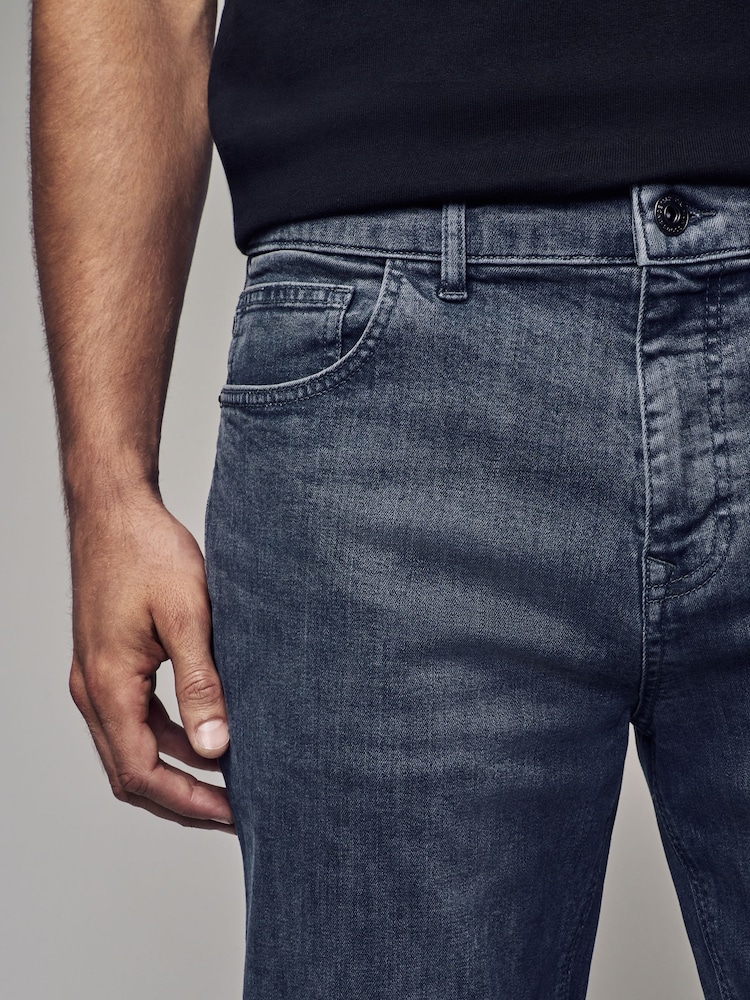 Grey Steel Straight Fit Classic Stretch Jeans - Image 5 of 10