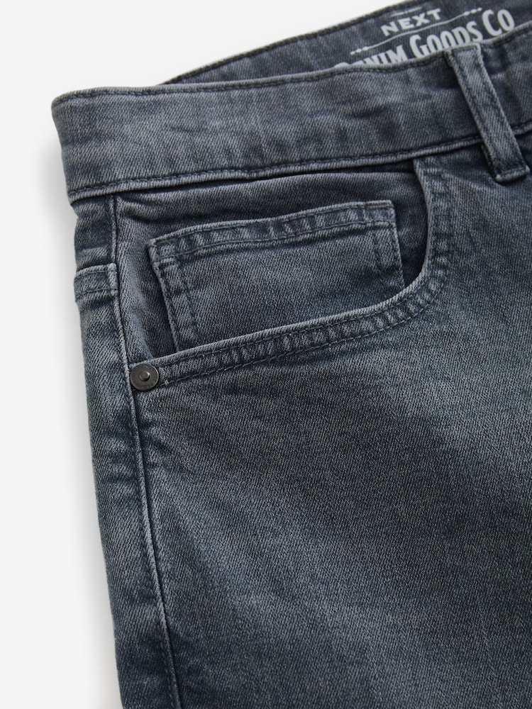 Grey Steel Straight Fit Classic Stretch Jeans - Image 7 of 10