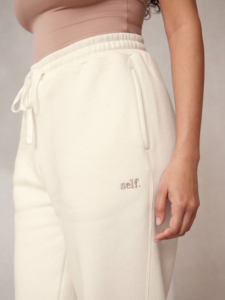 self. Ecru Cuffed Joggers - Image 4 of 6