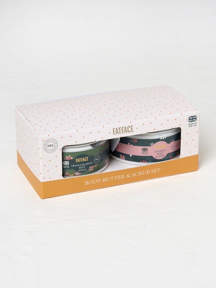 FatFace Multicolour Body Scrub and Body Butter Set - Image 1 of 2