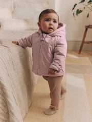 Mauve/Purple Baby Hooded Puffer Coat (0mths-2yrs) - Image 2 of 11