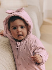 Mauve/Purple Baby Hooded Puffer Coat (0mths-2yrs) - Image 3 of 11