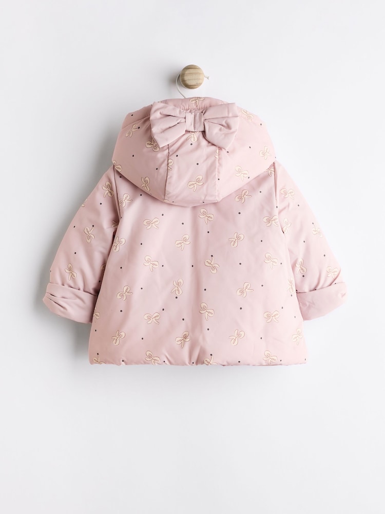 Mauve/Purple Baby Hooded Puffer Coat (0mths-2yrs) - Image 7 of 11