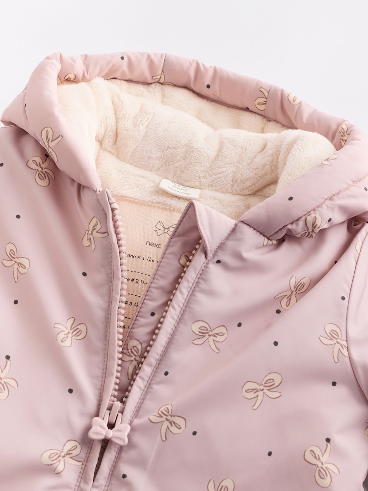Mauve/Purple Baby Hooded Puffer Coat (0mths-2yrs) - Image 9 of 11