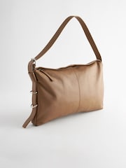 Camel Brown Leather Ring Shoulder Bag - Image 6 of 10