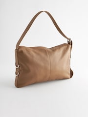 Camel Brown Leather Ring Shoulder Bag - Image 7 of 10