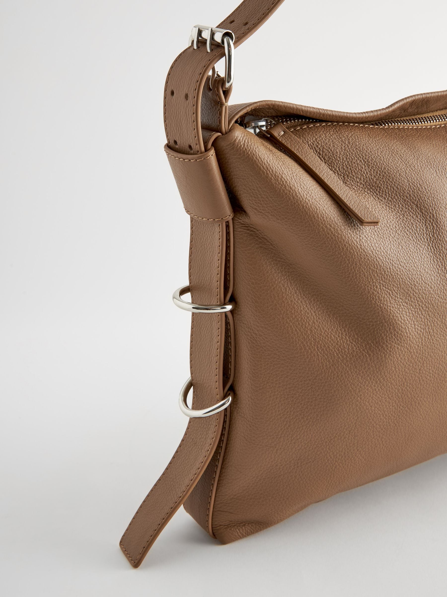 Buy Camel Brown Leather Ring Shoulder Bag from Next Germany