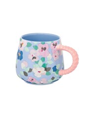 Cath Kidston Set of 4 Blue Painted Pansies Twisted Handle Billie Mugs - Image 4 of 4