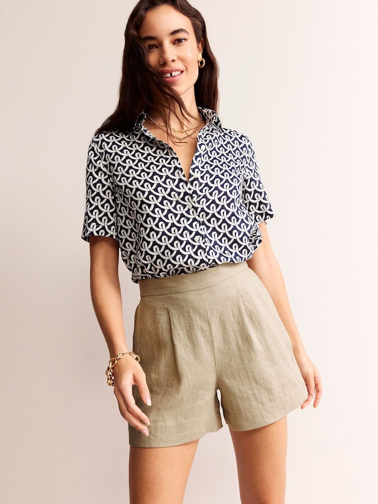 Boden Natural Hampstead 100% Linen Shorts - Image 1 of 5