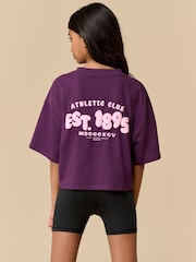 Reebok Girls Oversized Cropped 100% Cotton Graphic T-Shirt - Image 2 of 8