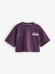 Reebok Girls Oversized Cropped 100% Cotton Graphic T-Shirt - Image 6 of 8