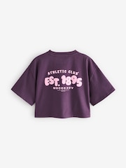 Reebok Girls Oversized Cropped 100% Cotton Graphic T-Shirt - Image 7 of 8