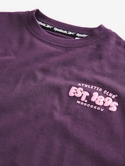 Reebok Girls Oversized Cropped 100% Cotton Graphic T-Shirt - Image 8 of 8