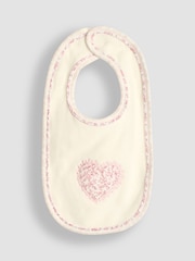 JoJo Maman Bébé Cream Love Heart Bib - Image 1 of 3