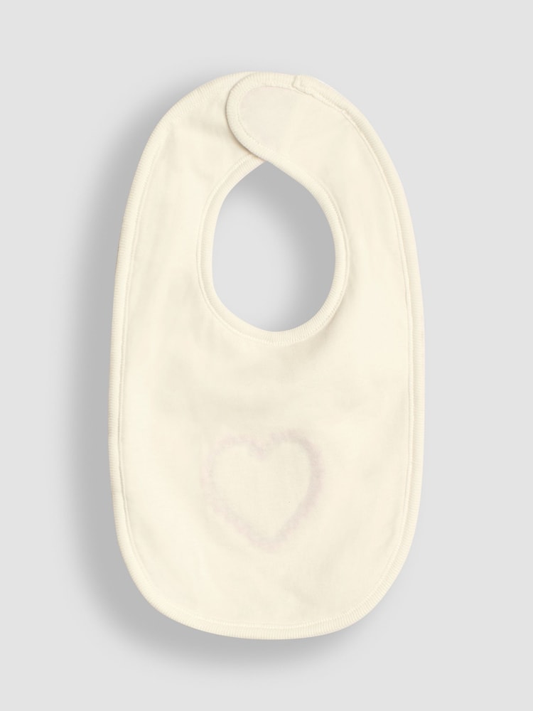 JoJo Maman Bébé Cream Love Heart Bib - Image 2 of 3
