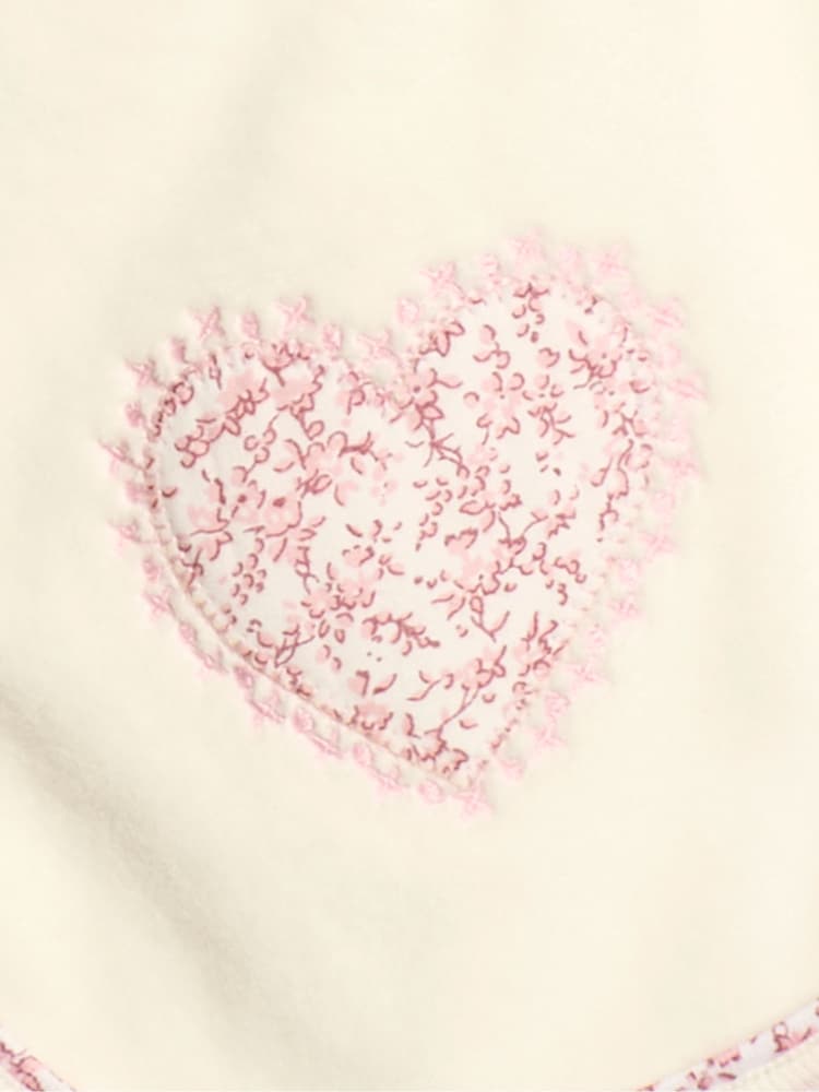 JoJo Maman Bébé Cream Love Heart Bib - Image 3 of 3