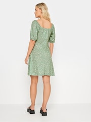PixieGirl Petite Green PixieGirl Blue Ditsy Floral Print Mini Dress - Image 3 of 5