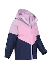 Azul/rosa - Mountain Warehouse Lightning II Kids 3-in-1 Waterproof Jacket - Imagen 2 de 5