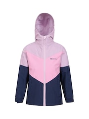 Azul/rosa - Mountain Warehouse Lightning II Kids 3-in-1 Waterproof Jacket - Imagen 3 de 5