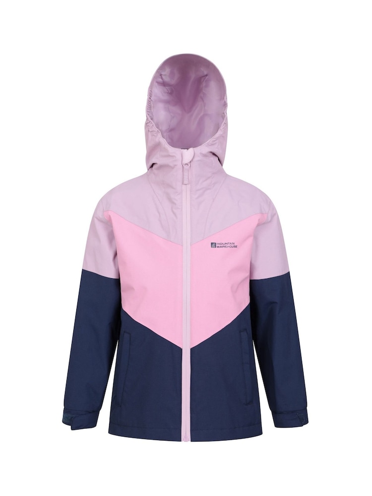 Mountain Warehouse Blue/Pink Lightning II Kids 3-in-1 Waterproof Jacket - Image 3 of 5