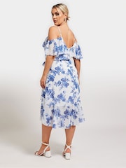 Your Curve White Floral Print Ruffle Hem Dress - Image 3 of 5