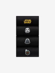 Black Star Wars Embroidered Socks 4 Pack - Image 1 of 8
