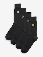 Black Star Wars Embroidered Socks 4 Pack - Image 2 of 8