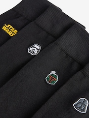 Black Star Wars Embroidered Socks 4 Pack - Image 7 of 8