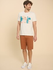 White Stuff White Morocco Graphic 100% Cotton T-Shirt - Image 3 of 7
