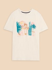 White Stuff White Morocco Graphic 100% Cotton T-Shirt - Image 5 of 7