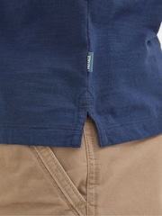 FatFace Blue Chest Stripe Oasis Henley T-Shirt - Image 3 of 4