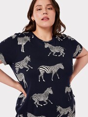 Chelsea Peers Blue Zebra Print Short Pyjama Set - Image 2 of 5
