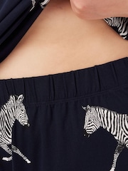 Chelsea Peers Blue Zebra Print Short Pyjama Set - Image 4 of 5