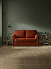 Jay-Be Cosy Chenille Foxy Orange Heritage 2 Seater Sofa Bed - Image 1 of 6