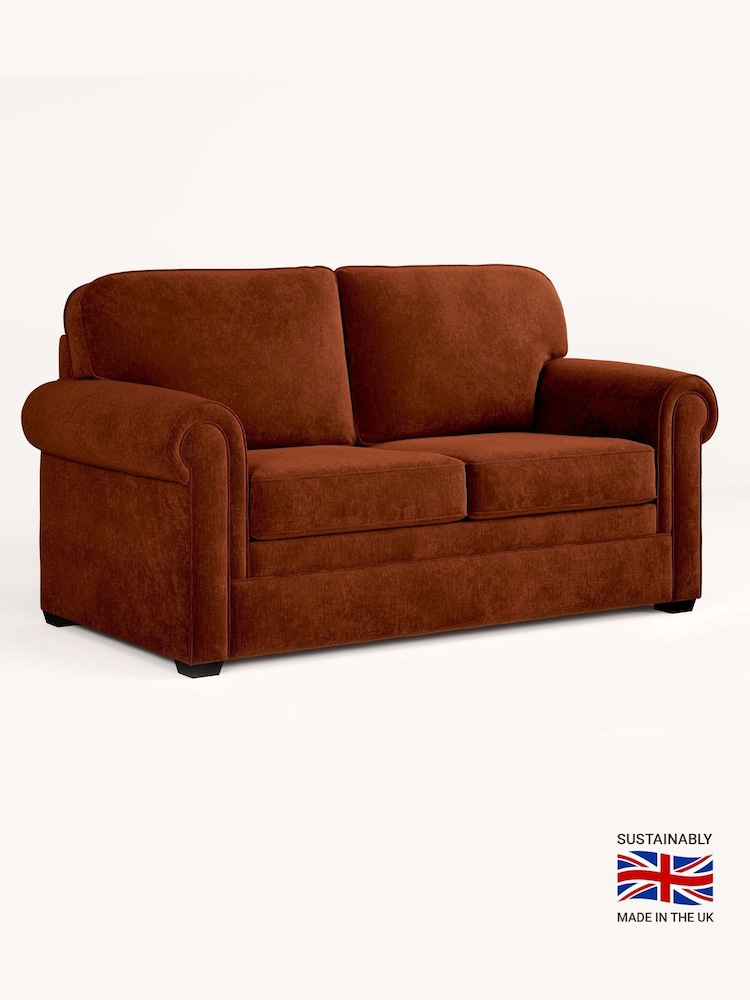 Jay-Be Cosy Chenille Foxy Orange Heritage 2 Seater Sofa Bed - Image 2 of 6