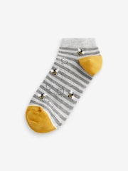 Navy/Ochre Bee Trainer Socks 5 Pack - Image 2 of 6
