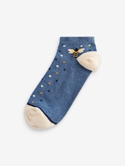 Navy/Ochre Bee Trainer Socks 5 Pack - Image 4 of 6