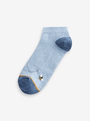Navy/Ochre Bee Trainer Socks 5 Pack - Image 6 of 6
