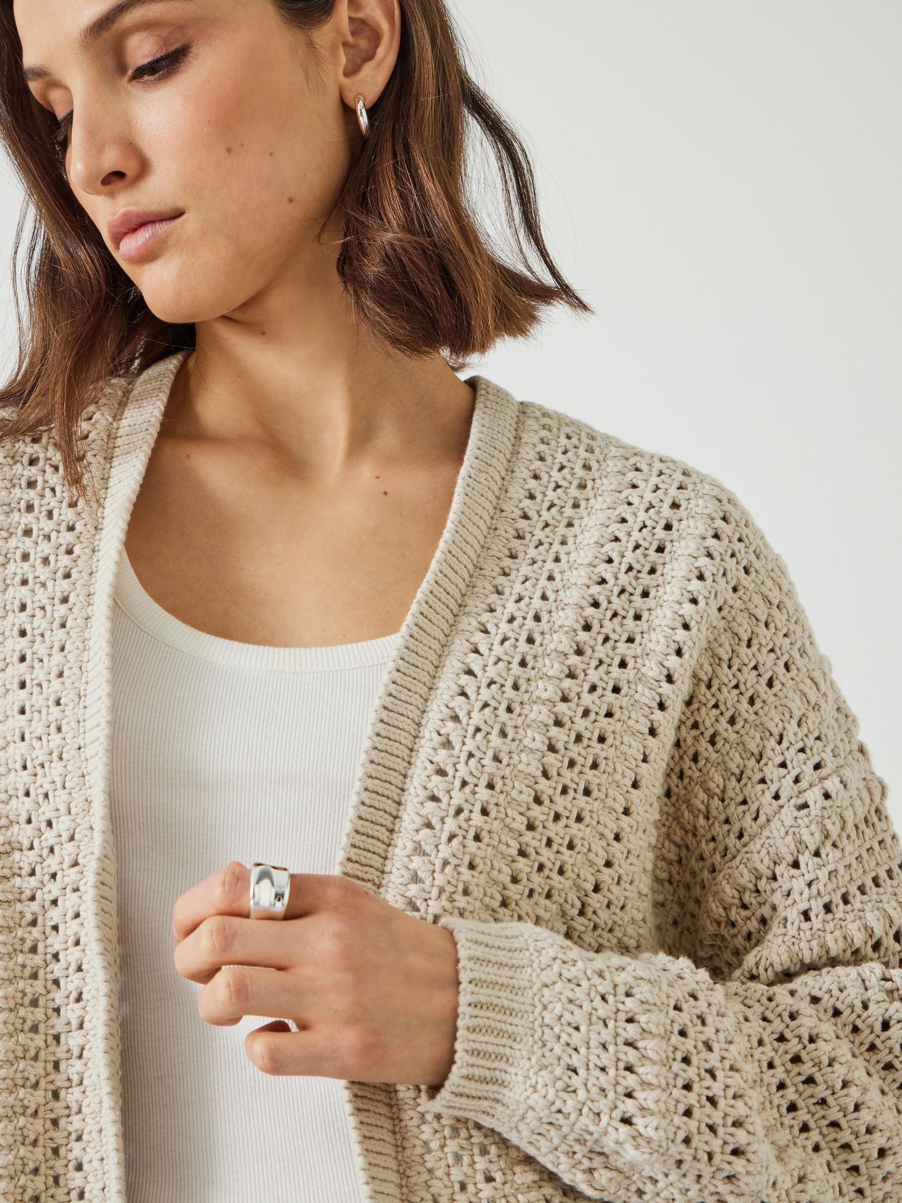 Buy Hush Natural Pixie Knitted Edge To Edge Cotton Cardigan Buy Hush Natural Pixie Knitted Edge To Edge Cotton Cardigan