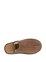 Totes Brown Mens Isotoner Real Suede Mules Slippers - Image 4 of 5