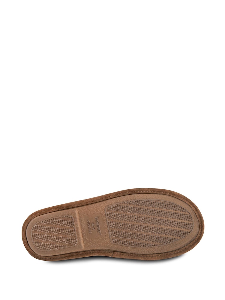 Totes Brown Mens Isotoner Real Suede Mules Slippers - Image 5 of 5