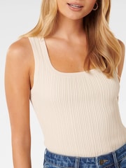 Forever New Cream Seville Multi Rib Knit Tank Top - Image 2 of 5