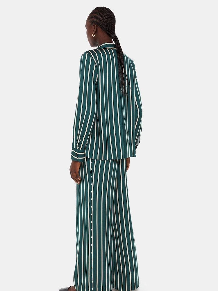 Whistles Green/Multi Petite Petite Alex Stripe Trousers - Image 2 of 5 Whistles Green/Multi Petite Petite Alex Stripe Trousers - Image 2 of 5