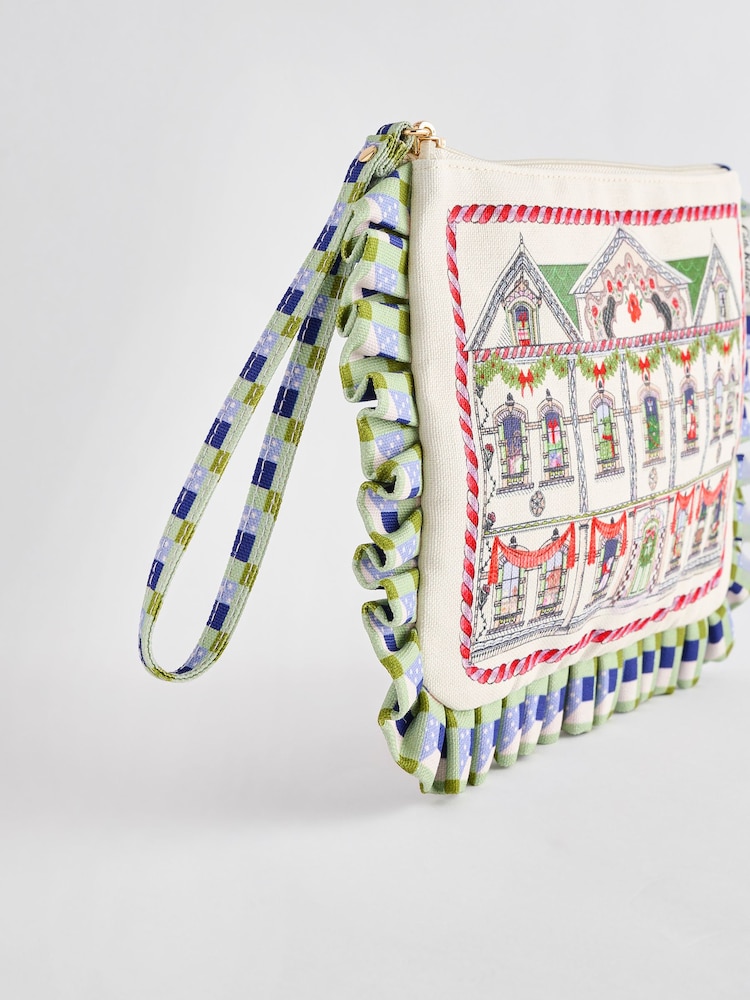 Cath Kidston Christmas Frill Wristlet Pouch - Image 3 of 5