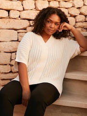 Live Unlimited Natural Curve Open Stitch Knitted Kaftan Jumper - Image 1 of 6