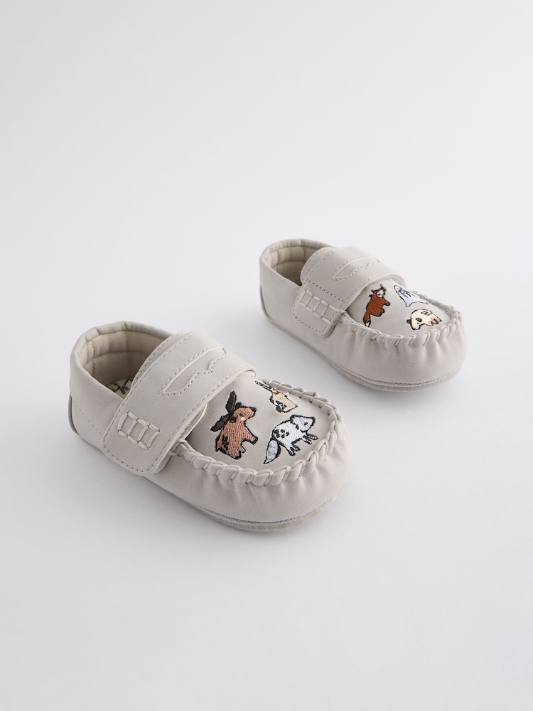 Blue Animal Mocassin Warm Lined Slippers - Image 1 of 5