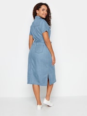 M&Co Blue Tencel Short Sleeve Denim Dress - Image 3 of 4